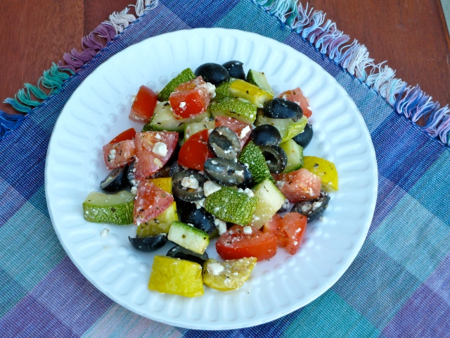 Grilled Zucchini Greek Salad